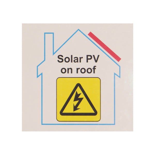 Industrial Signs "Solar PV on Roof" Label IS9210SA