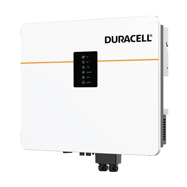 Duracell Energy Dura-i 3.6kW Single-Phase Hybrid Inverter tilted to the right
