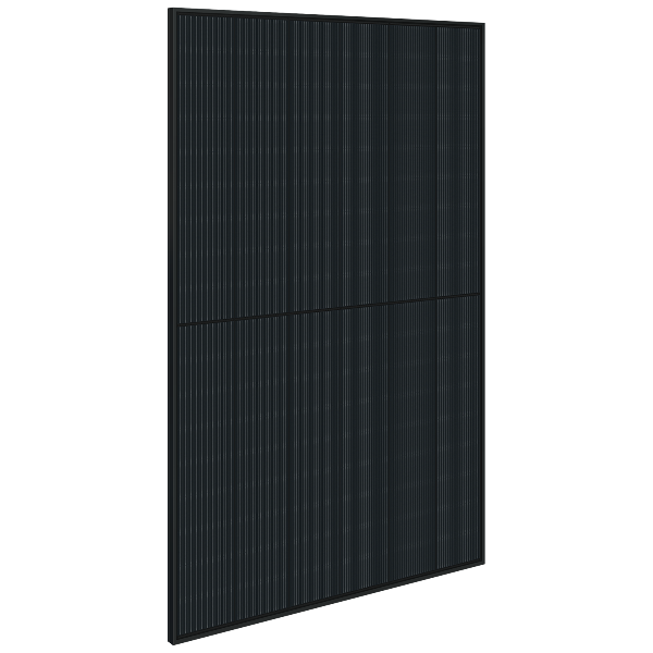 Astro N7s 445W Bifacial All-Black Solar Panel from the front, tilted